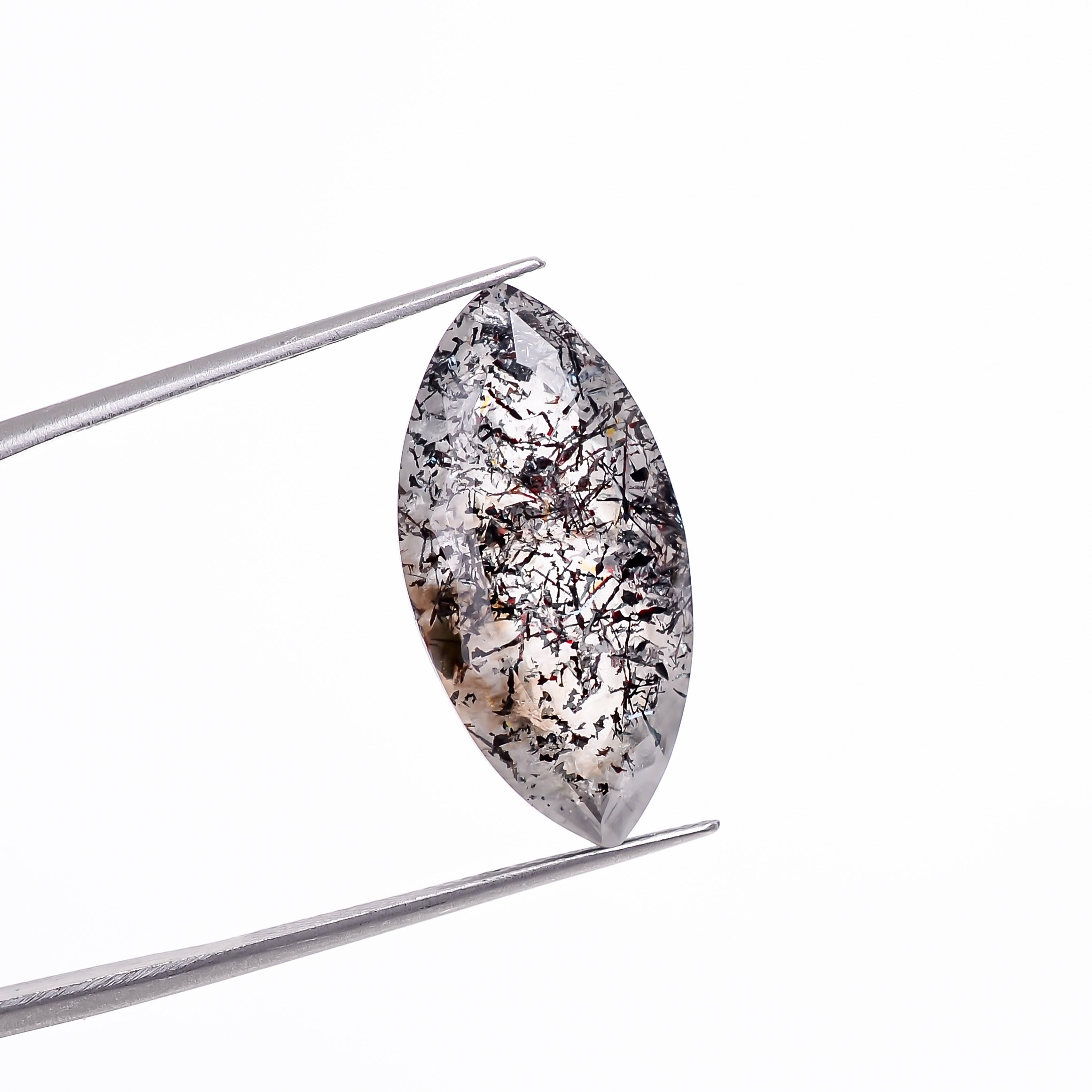 elestial hematite quartz marquise shape cut stone loose gemstone